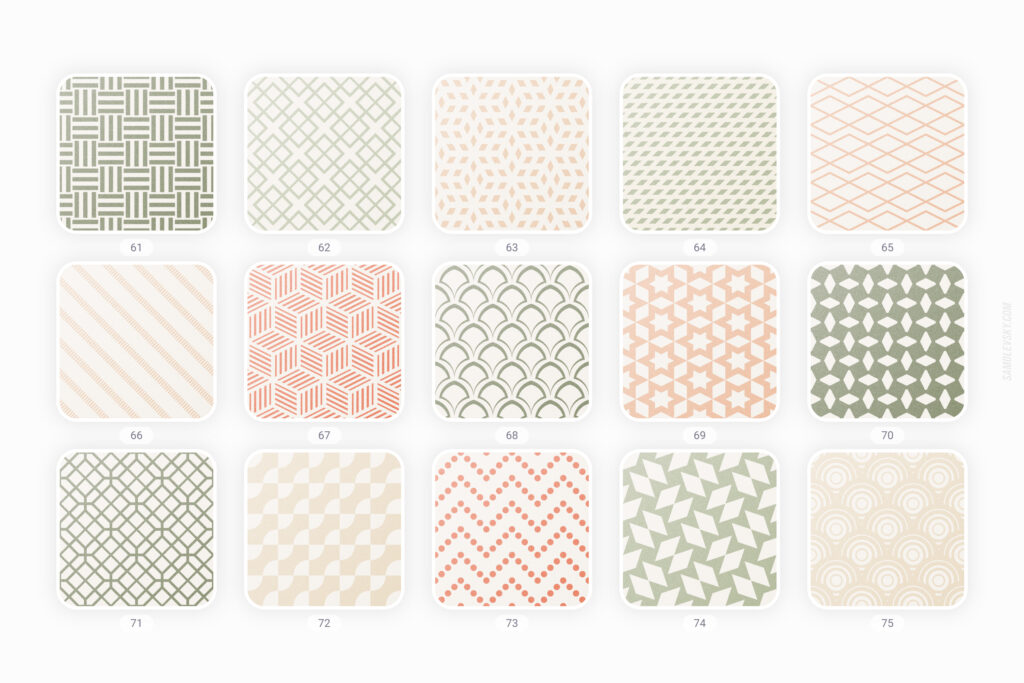 retro patterns previews collage