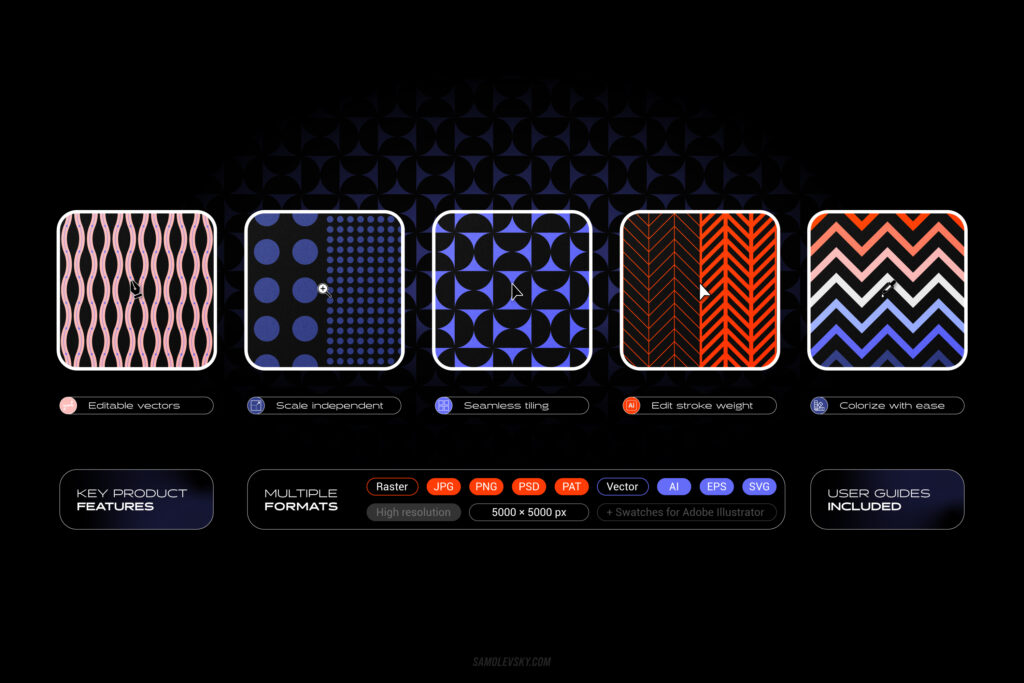 formats and features of the vibrant patterns