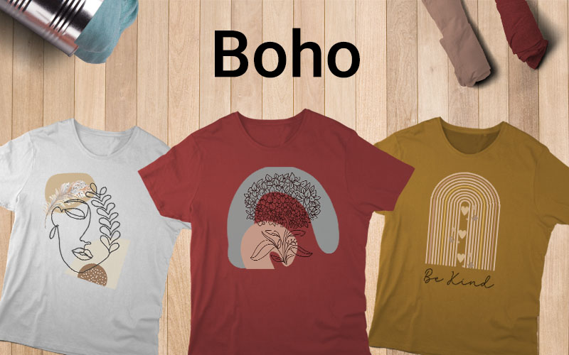 boho abstract t shirt design, boho graphic t shirts