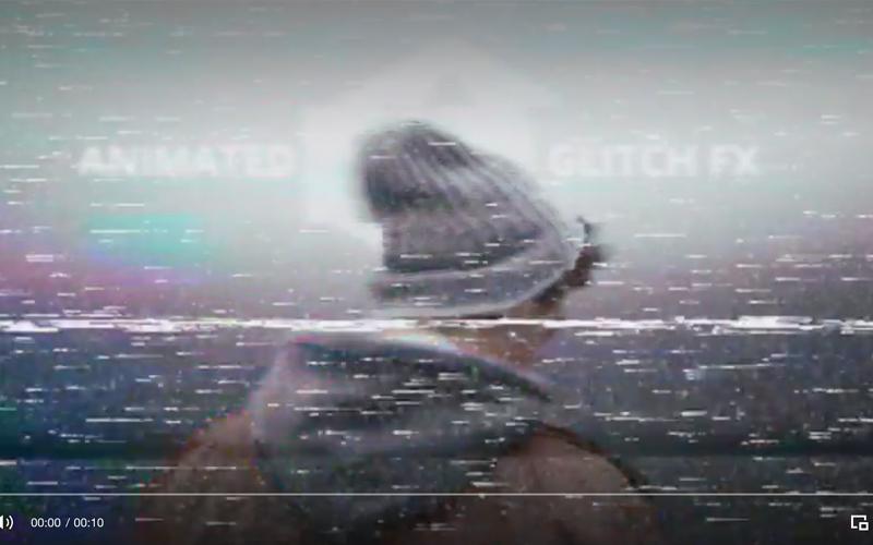 Video glitch effect on an image of a guy