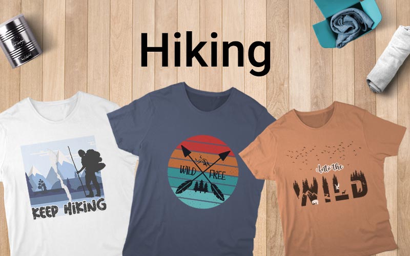 hiking designs on tshirts