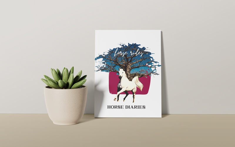 white horse cardboard cutout