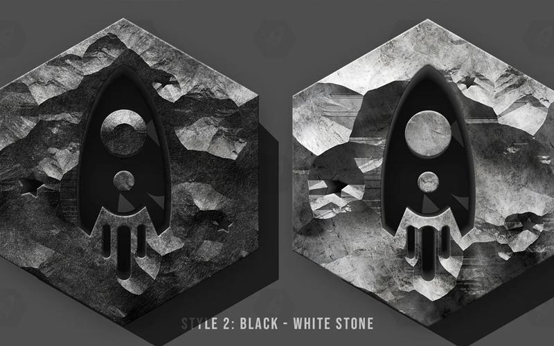 sculpt photoshop action  - deformed black and white stone preview - style 2