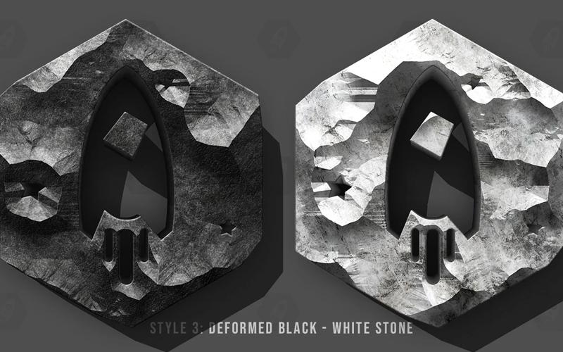 sculpt photoshop action  - deformed black and white stone preview - style 1