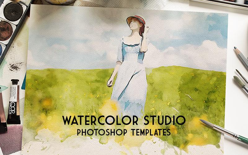 watercolor photoshop template