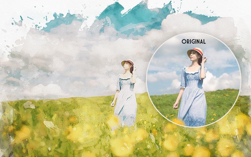 photoshop watercolor effect action