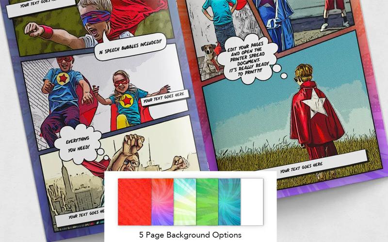  comic templates - background options preview