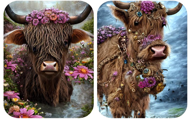 fantasy highland cow images