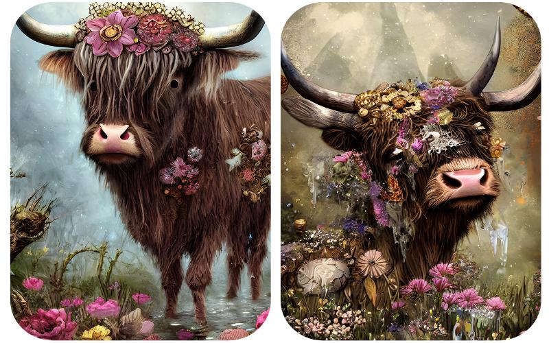 fantasy highland cow images