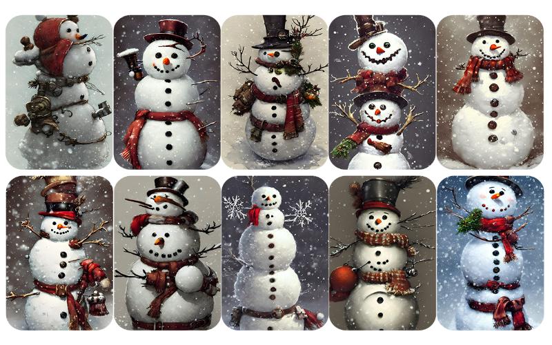 mixed spectacular images - fantasy snowman