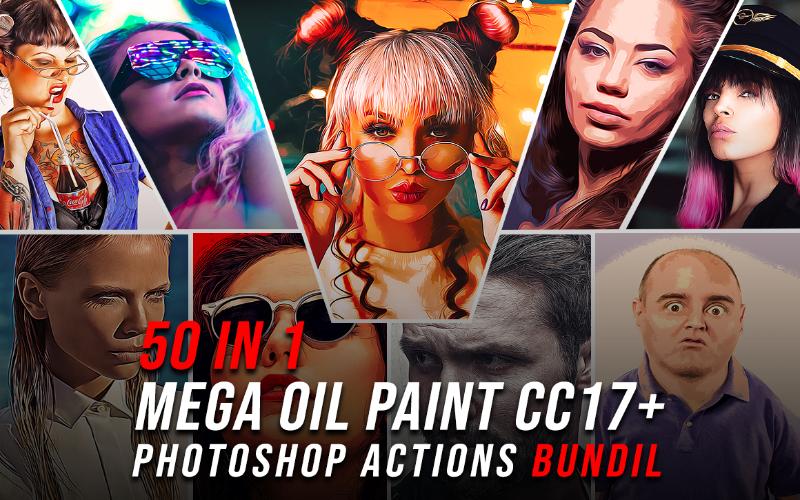 50 in 1 mega oil paint - photoshop actions bundle