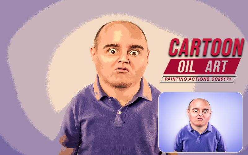 Cartoon oil art - painting action Cartoon oil art - painting action