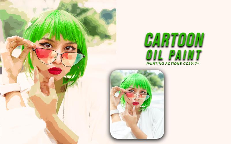 Cartoon oil paint - painting action Cartoon oil paint - painting action