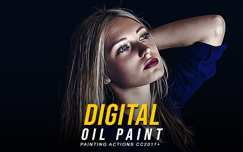 digital oil paint - painting action