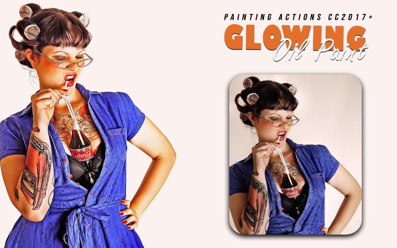 glowing oil paint - painting action glowing oil paint - painting action