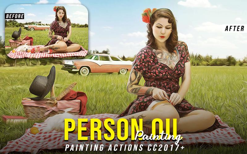 person oil paint - painting action person oil paint - painting action