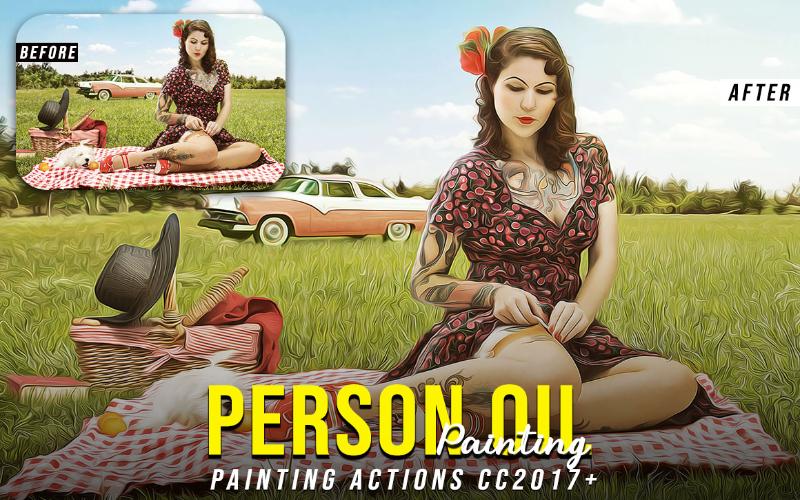 person oil  paint - painting action