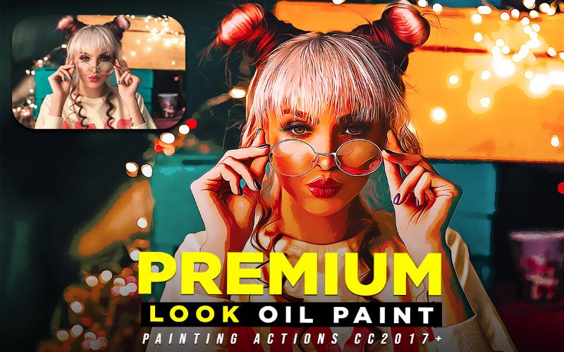 premium look oil paint - painting action
