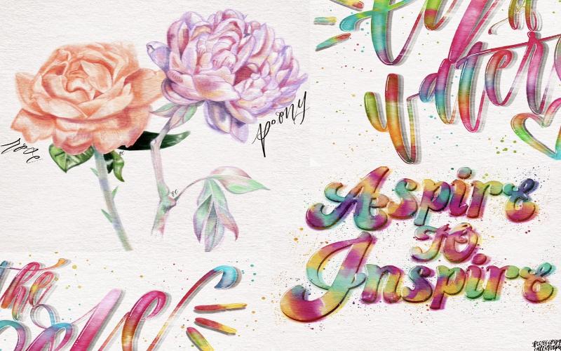 Watercolor-procreate calligraphy brushes