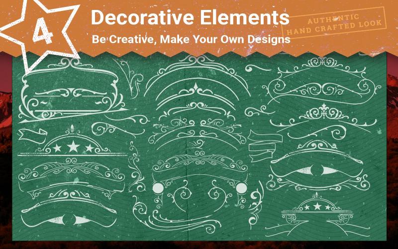 decorative elements, decorative design elements, decorative frames and borders