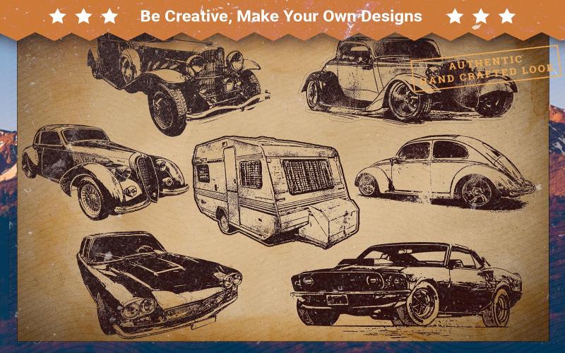 vintage car tee graphic design, car tshirt designs