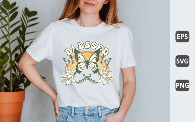 Retro Butterfly T-Shirt Design