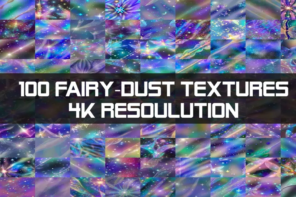 A preview image of the 4K resolution - 100 Fairy-Dust Textures included in the photoshop textures pack