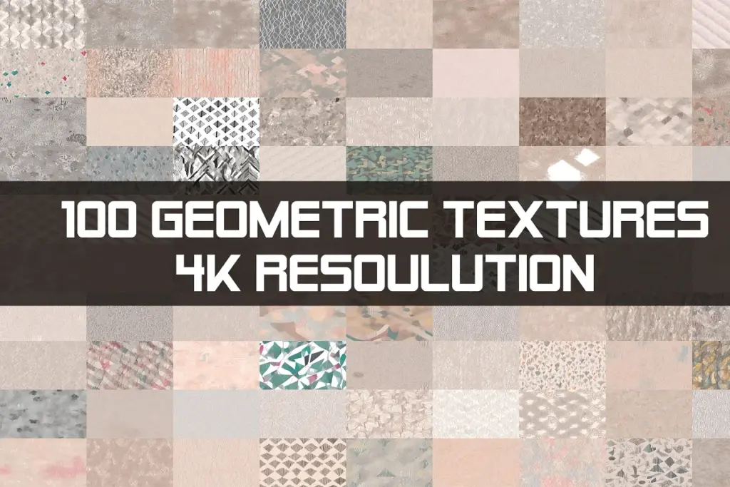 A preview of the 4K resolution - 100 Geometric Textures included in the photoshop textures pack