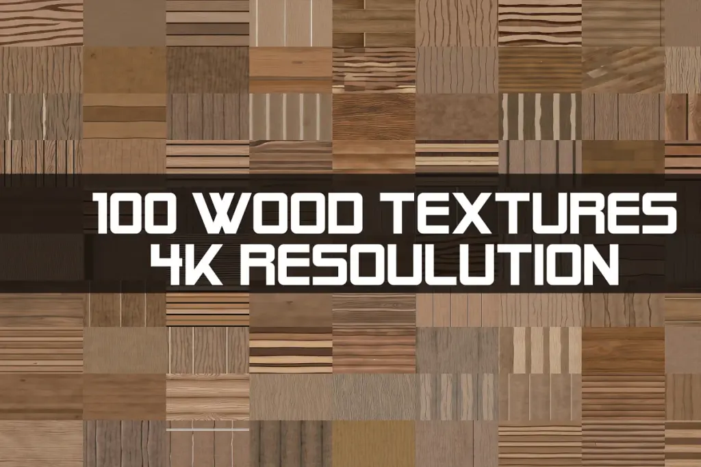 A preview image of the 4K resolution - 100 Wood Textures included in the photoshop textures pack