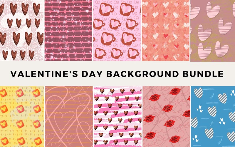 Valentine’s Day Backgrounds Bundle preview image
