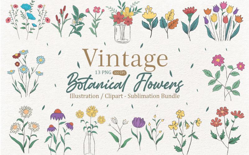 Vintage Botanical Flower T Shirt Designs