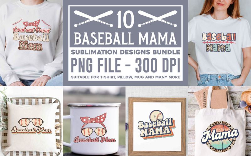 Baseball mama sublimation designs bundle-1