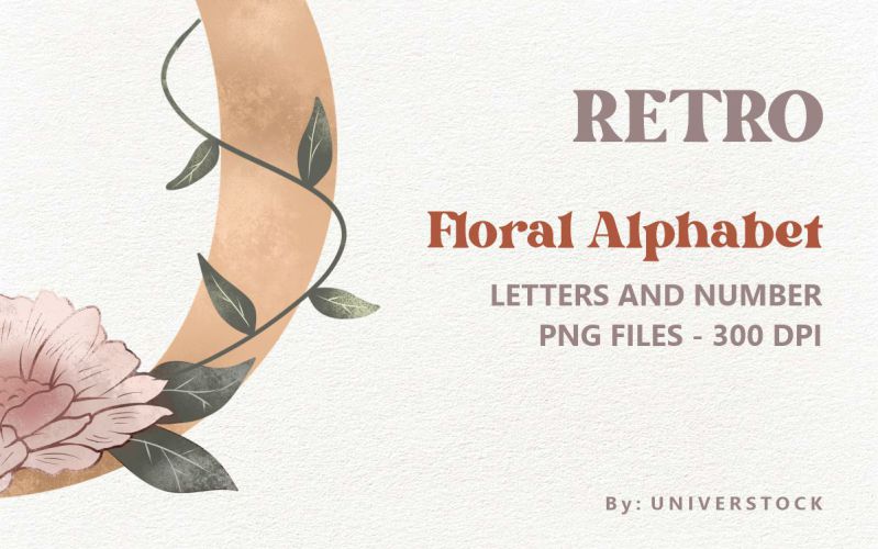 Retro Floral Alphabet Designs