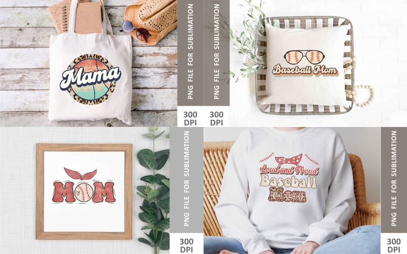 Baseball mama sublimation designs bundle-2