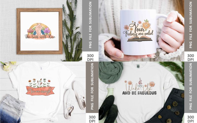 Retro Wildflower T-Shirt Designs 2 collage