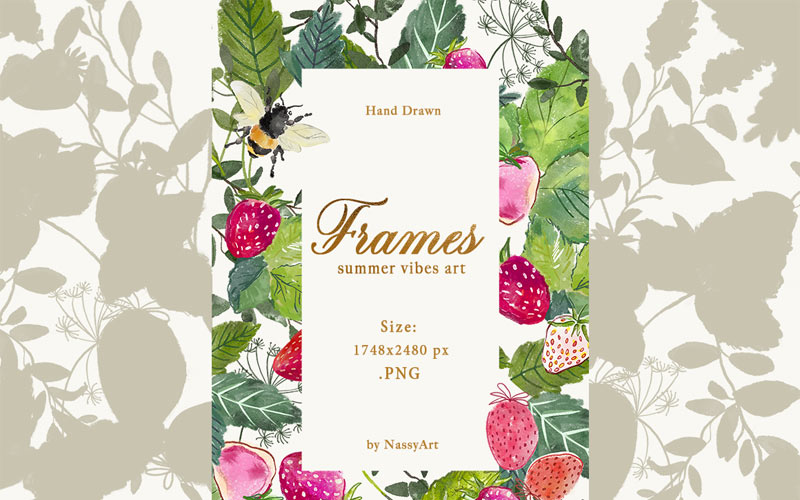 hand drawn frames - summer vibes art hand drawn frames - summer vibes art