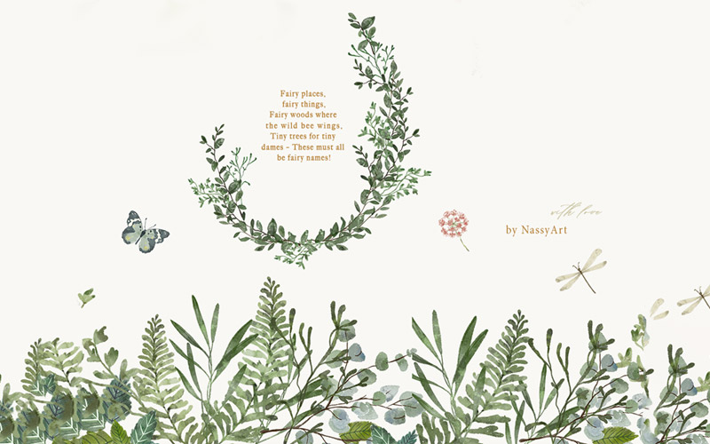 hand drawn watercolor wildflower wreaths illustrations