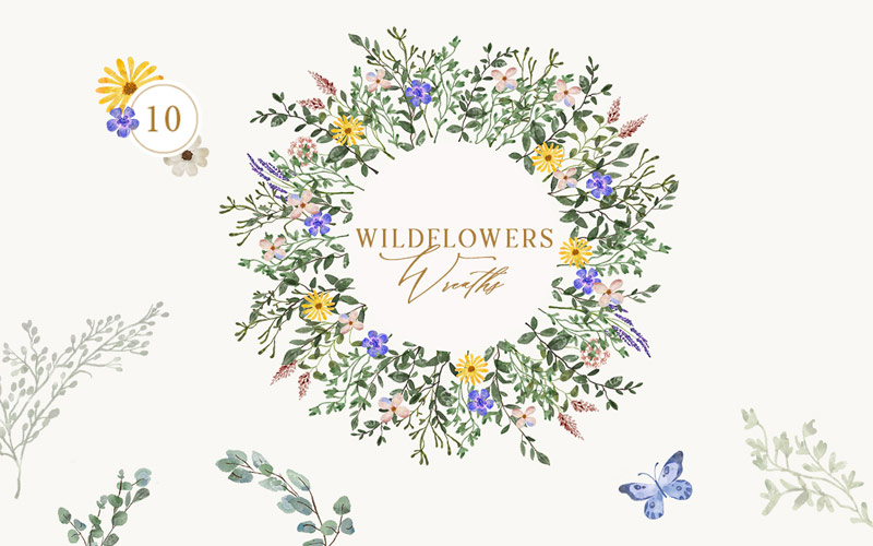 wildflower wreaths illustration