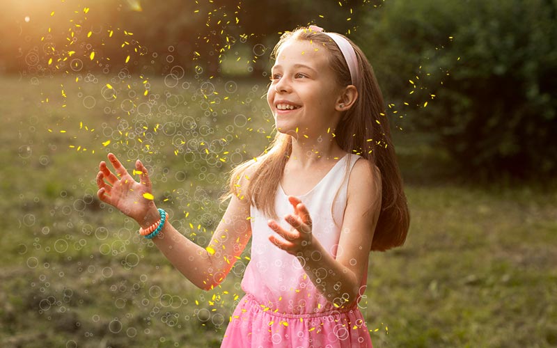 Transparent-Overlays-Magic Free transparent PNG overlays applied to a girl's image