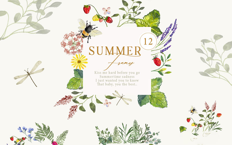 hand drawn summer floral frames hand drawn summer floral frames