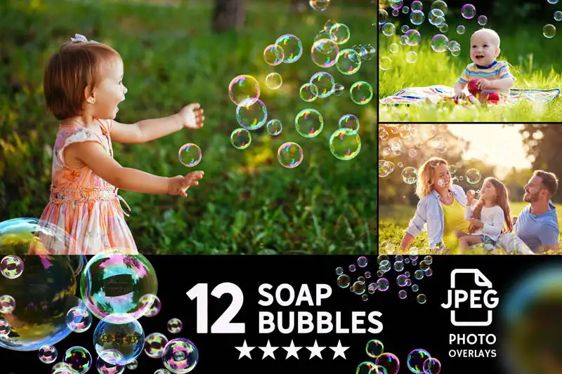 Soap Bubbles Photo Overlays