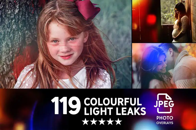 Colorful Light Leaks Photo Overlays