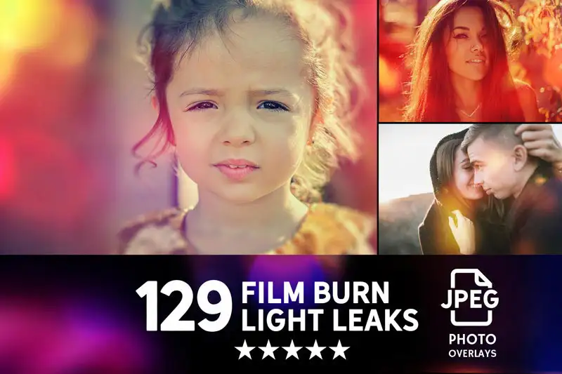 film burn Light Leaks Photo Overlays