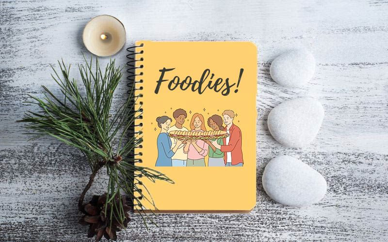 graphic-illustrations on a notebook cover - mockup graphic-illustrations on a notebook cover - mockup