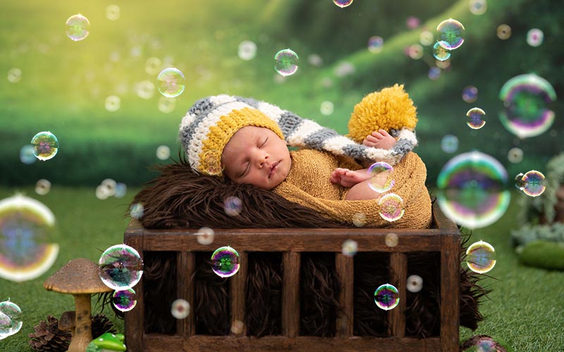 bubble around a baby