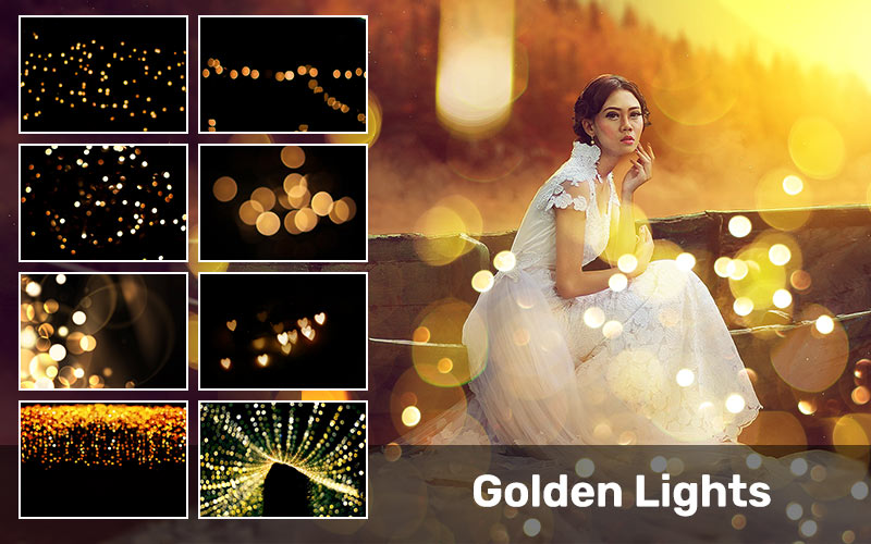 Golden Lights Photo Overlays