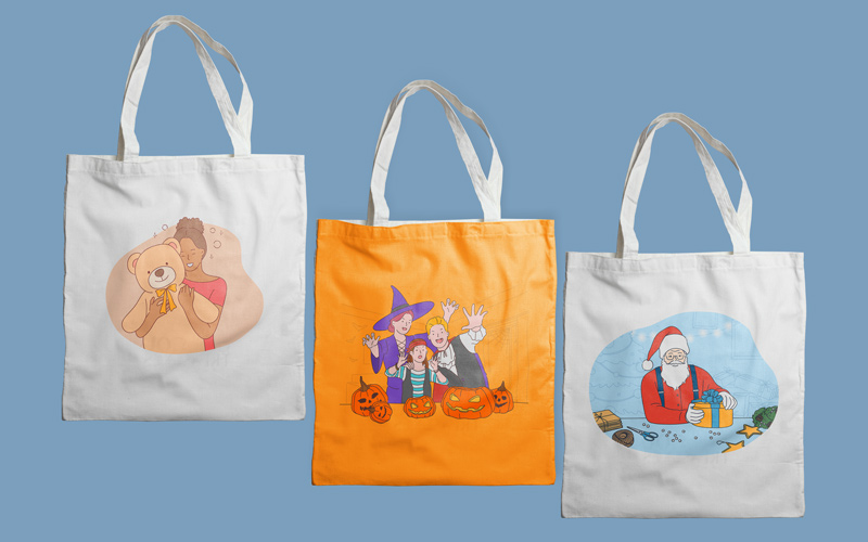 mockup on bags