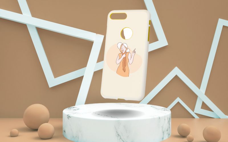 graphic-illustrations on a phone cover - mockup