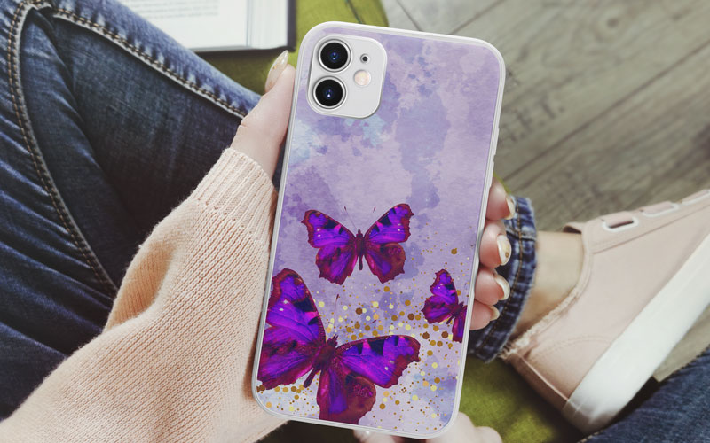 Mobile cover with butterfly background