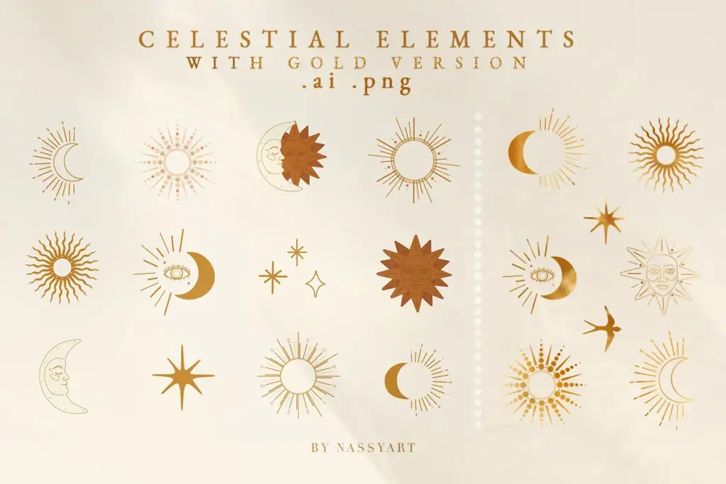 Collage Cutouts Collection elements collage Collage Cutouts Collection celestial elements preview